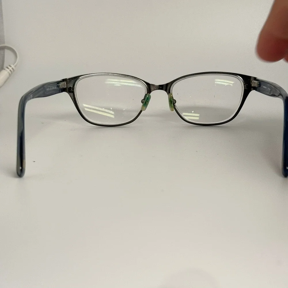 Chelsea 320 Cat Eye Eyeglasses Frames Blue Grey Marbled 52-16-135 Women